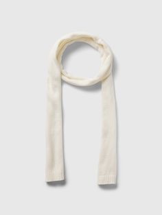 Supersoft cotton-blend skinny scarf. 2010s Style, Little Top Big Pants, Scarf Aesthetic, Cute Scarf, Cute Scarfs, What A Girl Wants, Gift Inspo, White Scarf, White Scarves