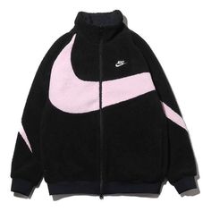 Nike Big Swoosh Large Logo Double Sided polar fleece Jacket Japan limited Black Pink Colorblock (Asia Sizing) 'Black Pink' BQ6546-016 (Men's/Gift Recommend) Nike Fleece Jacket, Polar Fleece Jacket, Big Hoodies, Versace Style, North Face Puffer Jacket, Nike Fleece, Baggy Clothes, Pink Jacket, Nike Outfits