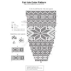 a cross stitch pattern with the words fair isle color pattern