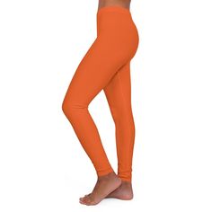 WOMEN YOGA ORANGE LEGGINGS > Make a bold statement with these fully customizable leggings.  > They are made of stretchy fabric that provides the perfect fit while remaining cool and sturdy during workouts.  > Athleisure has never been this comfy and fun.  Material: .: 88% polyester .: 12% spandex .: Skinny fit .: Double-layer waistband .: Durable and stretchy fabric .: Sewn-in care label Limited Supplies, Limited Offer, So Place Your Order Now! Yoga Trousers, Orange Leggings, Orange Ombre, Spandex Leggings, Leggings Casual, Yoga Women, Athletic Wear, Outfits With Leggings, Women's Leggings