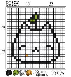 a cross - stitch pattern with an image of a green monster on it's face