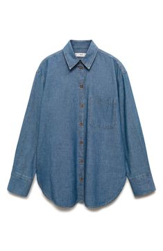 Designed to be worn layered or alone, this all-cotton denim shirt features long sleeves and a single chest pocket. Front button closure Spread collar Long sleeves with button cuffs Chest patch pocket Curved hem 100% cotton Machine wash, line dry Imported Light Wash Classic Denim Top For Work, Denim Blue Tops For Layering, Long Sleeve Chambray Denim Top For Everyday, Denim Tops With Roll-up Sleeves For Fall, Casual Denim Tops For Layering, Denim Washed Shirt For Work, Washed Blue Chambray Denim Top For Workwear, Relaxed Fit Chambray Denim Top For Work, Light Wash Denim Top For Workwear