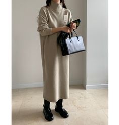 ▶ Color ◀ Ivory Beige Blue Gray ▶ Size ◀ One size(Free) ▶ Fabric ◀ Extra fine wool 100 ▶Size Spec(As flat measured not Circular.)◀ Total Length : 120cm(from neck edge) Chest : 62cm(Around 124cm as circular) Shoulder : 58cm Sleeve length : 45cm -------------------------------------------- ▶ SHIPPING Information ◀ Delivery usually takes 10~15 business days. (Korea Post EMS) Even it is express shipping, recently it is not easy to get air space flexibly. Please, kindly wait a bit and be patient for Chic Beige Long Sleeve Sweater Dress, Casual Turtleneck Winter Dress, Chic Beige Turtleneck Dress, Winter Long Sleeve Knit Midi Dress, Long Elegant Sweater For Daywear, Cream Knit Long Sleeve Sweater Dress, Long Sleeve Cream Knit Sweater Dress, Cream Long Sleeve Knit Sweater Dress, Elegant Long Sweater For Daywear