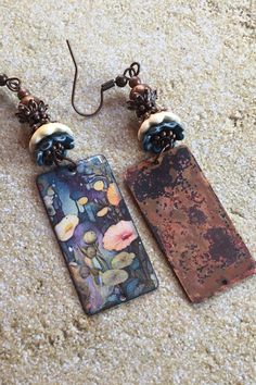 Artisan Enameled Copper Earrings Gifts for Her Gift Ideas - Etsy Artisan Earrings, Earring Gifts, Dangle Drop Earrings, Gifts For Her, Copper, Gift Ideas, Drop Earrings