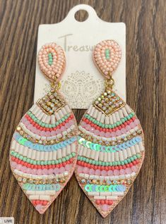 3” long Trendy Beaded Chandelier Earrings, Summer Faceted Beads Earrings, Adjustable Dangling Beads Jewelry For Spring, Bohemian Embellished Beaded Earrings, Trendy Beaded Jewelry For Spring, Spring Bohemian Colorful Beaded Earrings, Trendy Beaded Teardrop Jewelry, Trendy Teardrop Beaded Earrings, Trendy Teardrop Beaded Jewelry