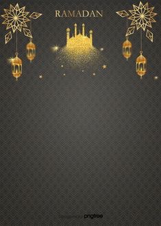 rama greeting card with golden lanterns and snowflakes hanging from the strings on a dark background