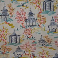 What A Charming And Romantic Print In Shades Of Pomegranate, Blue, Sage, And Chartreuse On An Ivory Background, Depicting A Chinoiserie Village. This Piece Measures 4 Yards Long And 55 Inches Wide With A 27 Inch Repeat. It Is 100% Cotton And Is Protected With Nbsr. This Code Means That You Can Spot Clean Your Fabric With A Water-Based Shampoo Or Foam Upholstery Cleaner. I Am Offering This Fine Covington Fabric At A Substantial Saving From Other On Line Stores. Covington Fabric, Blue Chinoiserie, Blue Sage, Ivory Background, Upholstery Cleaner, Yard Design, Line Store, Chinoiserie, New Shop