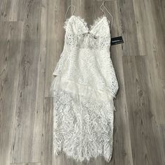 White Lace Dress See Through Around Waist And Legs. Double Coverage And No See Through Where Needed. Sexy And Formal At The Same Time White Lace Dress, No See, Lace White Dress, Dress Brands, Dress Collection, White Lace, New Color, Lace Dress, Color White