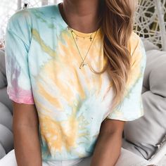 Ty Dye, Pastel Tie Dye, Tie Dye Long Sleeve, Sleeve Fashion, Baby T Shirts, Tie Dye Shorts, Tie And Dye, Tie Dye Shirt, Dye Shirt