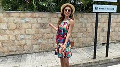 Summer Dresses for Women Beach Floral Tshirt Sundress Sleeveless Pockets Casual Loose Tank Dress at Amazon Women’s Clothing store Colorful T Shirt, Shirt Dress Women, Ladies Dresses