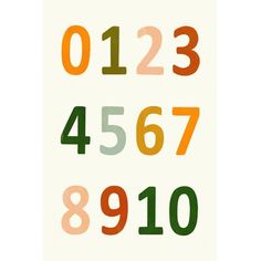 the numbers are arranged in different colors