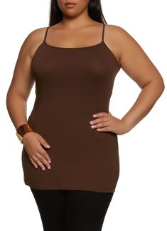 Ambiance, Sleeveless, Scoop Neck, Cami, Adjustable Strap(s), Solid, Item Number 7241054260430 Rainbow Shop, Plus Size Tops, Item Number, Size Clothing, Plus Size Outfits, Sleeveless Top, Scoop Neck, Plus Size, Clothes