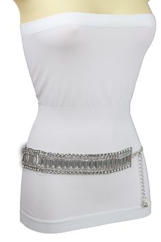 Style : Fashion / High waist or HipCondition : Brand New Color: Silver metal chain links waistband Size: One Size Belt - Adjustable Can Fit Size Small - Large Waist Size: About 27" - 46"Belt Width : About 1 5/8" width Brand New Trendy Urban Women Waistband Trendy Fashion Jewelry Modern Collection Ladies Fashion Feminine Style Sexy Popular Premium Belt - Celebrity perfect for day or night classic look or happy party time Brand new sexy fun and edgy fashion special and unique stylish belt Ladies F Silver Metal Chain Belt For Summer, Silver Adjustable Chain Belt For Summer, Summer Silver Chain Belt With Adjustable Chain, Summer Silver Metal Chain Belt, Metal Chain Belt With Chain Strap For Party, Trendy Metal Chain Belt For Party, Silver Metal Waist Chain With Chain Strap, Silver Chain Belt For Party, Trendy Chain Link Belt For Party