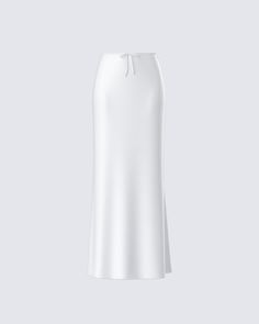 Float through your day with effortless charm in this white low-rise maxi skirt 🤍 Crafted from a blend of viscose fabric and complete with a satin ribbon at the center front, a picot trim along the waist, and a fit and flare style ✨ Elegant Bias Cut Maxi Skirt For Summer, White Full-length Maxi Skirt For Spring, White Relaxed Feminine Maxi Skirt, Feminine White Relaxed Maxi Skirt, White Feminine Relaxed Maxi Skirt, White Full Length Maxi Skirt For Spring, White Relaxed Full Length Skirt, White Lined Skirt For Formal Occasions, White Lined Formal Skirt