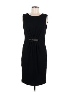 Calvin Klein Cocktail Dress Size: 8 Black Dresses - used. 94% POLYESTER, 6% SPANDEX, Sheath, Crew Neck, Solid, Knee Length, Sleeveless | Calvin Klein Cocktail Dress - Sheath: Black Solid Dresses - Used - Size 8 Black Cocktail, Black Cocktail Dress, Solid Dress, Calvin Klein Black, Black Dresses, Black Solid, Perfect Dress, Knee Length, Calvin Klein