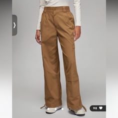 Jordan Brand Heavyweight Chicago Cargo Trouser In Brown Size Medium Nwot Wide Leg Regular Rise Cargo Pockets Elastic Waistband Belt Loops Zippers Drawstring At Bottoms Chicago Women, Jordan Chicago, Jordans Women, Pants Brown, Womens Jordans, Wet Weather, Cargo Trousers, Wide Leg Trousers, Don't Let