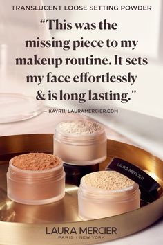 A must-have for your makeup collection: a setting powder.  Laura Mercier's Translucent Loose Setting Powder is the #1 setting powder and a fan favorite! Drugstore Setting Spray, Belly Fat Exercise, Girl At Home, Carolina Herrera Perfume, Hiit Training