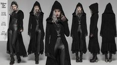 Gothic Woolen Cardigan Hooded Long Sleeve Coat - Thick– Punkravestore Gothic Wedding Attire, Outfits Gothic, Woolen Cardigan, Punk Outfit, Spooky Home, Spooky Home Decor, Attitude Clothing, Gothic Corset, Long Sleeve Coat