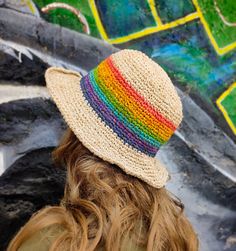 Add a touch of style and functionality to your summer wardrobe with our Handmade Women's Hemp Cotton Sun Hat. This eco-friendly, foldable brim hat is designed to provide both sun protection and a trendy look, making it a perfect accessory for any outdoor activity. Key Features: Handmade with Care: Crafted from a sustainable blend of hemp and cotton, this hat is as eco-friendly as it is stylish. Foldable Brim: Conveniently fold and pack this hat for easy travel without losing its shape. Rainbow S Adjustable Rainbow Hats For Summer, Adjustable Rainbow Summer Hats, Adjustable Lightweight Multicolor Hat, Casual Adjustable Rainbow Hat, Multicolor Brimmed Hat For Travel, Multicolor Short Brim Hat For Travel, Adjustable Eco-friendly Bucket Hat For Summer, Lightweight Multicolor Brimmed Sun Hat, Lightweight Eco-friendly Hats