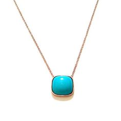 Simple Turquoise Necklace Cushion Cut; This Gorgeous Simple Turquoise Necklace Cushion Cut is Handmade and Hand Finished. Wonderful Jewelry Birthday or Anniversary Gift. Or Simply a Special Treat for Yourself! Metal: Rose -Gold Style: Turquoise Necklace Stone: Turquoise Turquoise Creation Method: Natural Turquoise jewelry color: Blue Stone Width: 12 mm Enjoy 30-day Returns Money Back Guarantee 14k Gold Turquoise Pendant Jewelry, Elegant Turquoise Jewelry, Tarnish Resistant, Elegant Turquoise Square Pendant Necklace, Turquoise Gemstone Necklace With Square Pendant, Turquoise Gemstone Square Pendant Necklace, Rustic Jewelry, Cushion Cut, Natural Turquoise, Turquoise Pendant