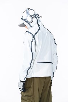 ENSHADOWER Teflon Reflective Water-Proof Windbreaker Type 1 Sci Fi Aesthetic, Tape Design, Waterproof Zipper, Reflective Tape, Futuristic Design, Three Layer, The Hundreds, Body Contouring, Edge Design