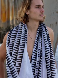 Atlas | Hand-Block Printed Scarf – glorka Bohemian Style Summer Scarves, Bohemian Black Shawl For Summer, Bohemian Beach Scarf, Summer Bohemian Black Shawl, White Bohemian Scarf One Size, Traditional One-size Beach Shawl, Bohemian Wrap Scarves For The Beach, Bohemian Block Print Sarong For Beach, Bohemian Shawl For Summer Festival