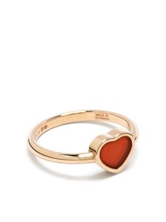 18kt rose gold My Happy Heart carnelian ring from Chopard featuring 18kt rose gold, carnelian, heart motif and thin band. Conscious: Fairmined certified. Conscious: This Chopard product is made of 100% Ethical Gold, acquired from responsible sources and verified against international best practice for environmental and social standards.. Chopard Happy Hearts, Chopard Ring, Chopard Jewelry, Social Standards, Flower Diamond Ring, The Bling Ring, Carnelian Bracelet, Carnelian Ring, Heart Motif