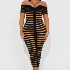 Nwt! Bandage Midi Super Flattering And Sexy Black Bodycon Bandage Midi Dress, Black Bandage Midi Dress For Date Night, Black Bandage Bodycon Midi Dress, Black Summer Bandage Dress, Black Midi Bandage Dress For Summer, Black Bandage Midi Dress For Summer, Black Bandage Midi Dress, Fashion Nova Black Dress, Black Lace Maxi Dress