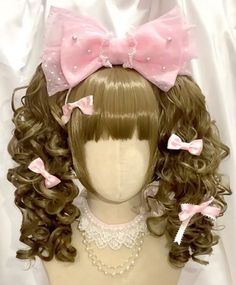 pink hime wig ,, creds 2 owner ♬ ˚｡ ° Hime Gal Gyaru Outfit, Hime Gyaru Accessories, Gyaru Hair Accessories, Himegyaru Fashion, Hime Gyaru Outfits, Hime Gyaru Hair, Agejo Gyaru Fashion, Hime Gyaru Fashion, Gyaru Accessories