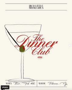 an advertisement for the dinner club