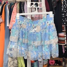 Double Ruffle Patchwork Skort From Madden Nyc. Junior’s Plus Sizing, Brand New With Tags. Spring Tiered Stretch Bottoms, Blue Tiered Bottoms With Ruffle Hem, Blue Tiered Skirt For Summer, Tiered Bottoms With Elastic Waistband For Summer, Casual Blue Tiered Bottoms, Casual Tiered Summer Bottoms, Blue Skirt With Ruffle Hem, Casual Tiered Bottoms With Floral Print, Light Blue Ruffled Bottoms For Vacation