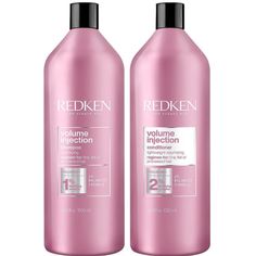 New 33.8 Oz Redken's Volume Injection Shampoo And Conditioner Is A Volumizing Set To Create Lift And Body. This Professional Product Creates Weightless Volume And Leaves Hair With A Soft, Shiny Finish. Provides Instant Volume To Fine, Flat, Or Processed Hair Lightly Cleanses With Gentle Scalp Care, Giving Hair A Volume-Boost & Creating Lift And Body. Leaves Hair Soft, Manageable & Shiny. Root Lift & Body. Polished Finish. Split Dyed Hair, Redken Hair Products, Limp Hair, Hair Kit, Lifeless Hair, Volumizing Shampoo, Flat Hair, Scalp Care, Shampoo Conditioner