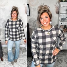 This plaid print top is about to become your new BFF. With its cozy knit blend and relaxed fit, it's the kind of easygoing style buddy you'll want to take everywhere. The roomy chest pocket is perfect for stashing your essentials, while the curved hem... Cozy Knit, Make Yourself, Plaid Print, Cozy Knits, Print Top, Print Tops, Chest Pocket, Relaxed Fit