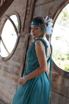 Tribal Green Boho Dresses for Women can be seen as a piece of art connecting with nature. A wild elegant woman seeking adventure is to truly set free in this stylish. The Braids of this turquoise bridesmaid dress form its shape, you can play around and change the style and sizing so it can be a plus-size dress as well. SIZING One size adjustable with braids size fits XS / S / M / L Here is the instruction how to do braids of this dress: https://youtu.be/CCRGkrKOR_c Here is a brief instruction ho Bohemian Turquoise Maxi Dress For Summer, Turquoise Bohemian Maxi Dress For Festivals, Turquoise Sleeveless Bohemian Dress, Turquoise Bohemian Maxi Dress For Beach, Bohemian Sleeveless Turquoise Dress, Turquoise Maxi Festival Dress, Flowy Bohemian Turquoise Dress, Flowy Turquoise Bohemian Dress, Turquoise Bohemian Boho Dress For Summer