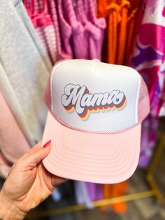 Go retro with the Mama Retro Trucker Hat! This bold and adventurous hat is perfect for everyday wear, adding a unique touch to any outfit. Embrace the nostalgia and take a risk with this stylish accessory! Adjustable snapback enclsoure. Retro Snapback Hat With Curved Brim, Retro Dad Hat With Curved Brim, Retro Summer Baseball Cap With Flat Brim, Trendy Outdoor Snapback Hat With Letter Print, Retro Spring Baseball Cap With Curved Brim, Trendy Snapback Hat With Letter Print For Outdoor, Retro Summer Snapback Hat With Curved Brim, Trendy Letter Print Snapback Hat For Outdoor, Retro Adjustable Dad Hat With Flat Brim