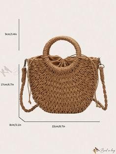 Bird in Bag - Stylish and Versatile Khaki Woven Handbag for Women - Perfect for Everyday Use, Travels, Getaways, or Beach Adventures Adjustable Tote Bag For Daily Use, Eco-friendly Adjustable Bag For Daily Use, Adjustable Portable Bags For Everyday Use, Everyday Portable Adjustable Bags, Adjustable Everyday Bags, Adjustable Portable Everyday Bags, Adjustable Bags For Everyday Use In Summer, Adjustable Beach Pouch Bag, Adjustable Crossbody Beach Bags