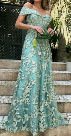 Blue Mother Of The Bride/Groom Dresses Lace APpliques Evening Gowns Wedding Guest Dress sold by Wedding store on Storenvy Gala Gowns Elegant, Long Gown Elegant Classy, Long Gown Elegant, Vestidos Color Pastel, Brides Mom Dress, Maxi Dress Styles, Mothers Gowns, Mom Wedding Dress, Dreamy Gowns