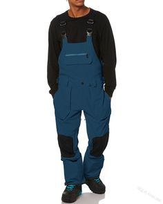 PRICES MAY VARY. Material: The outer fabric of the ski pants is made of high-quality polyester fiber, durable, wear-resistant, waterproof and windproof, and the inner layer has padding and lining, which can provide warmth and keep you dry, perfect for various outdoor sports in winter, enjoy the winter fun Features: This bib coverall features zipper closure, adjustable elastic shoulder straps, multi-pocket velcro and zipper dual design, large chest pocket for easy storage of phone and snow cards, Snowboarding Overalls, Coverall Men, Overalls Winter, Snowboard Bibs, Mens Ski Pants, Ski Bibs, Winter Outdoors, Color Block Pattern, Snowboard Boots