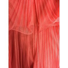 Vibrant coral colors with a ruffle at top and layered pleats at the skirt. Off-the-shoulder necklineShort sleevesRuffled around neckline and bodice. Pleated, layered skirt, concealed back zip and hook closureLined. Polyester.Dry clean. Party Dress With Pleated Waist And Tiered Skirt, Red Pleated Summer Party Dress, Red Pleated Summer Dress, Sleeveless Ruffled Pleated Dress For Spring, Sleeveless Pleated Dress With Ruffles For Spring, Tiered Skirt Dress With Pleated Waist For Party, Spring Sleeveless Pleated Dress With Ruffles, Pink Pleated Summer Evening Dress, Chic Red Pleated Summer Dress