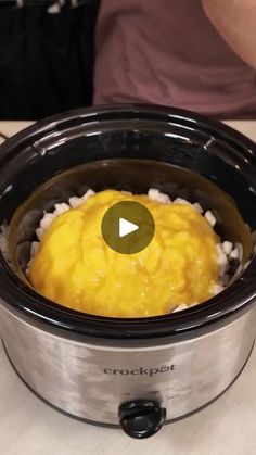 the crock pot is filled with food and ready to be cooked in the slow cooker