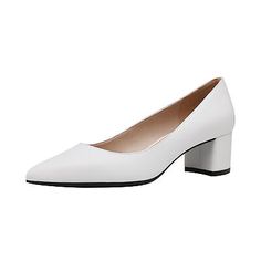 Women Chunky Low Heel Pointed Toe Comfortable Slip On Pump Shoes | eBay White Pointed Toe Block Heels For Office, Pointed Toe Block Heel Flats For Office In Spring, White Pointed Toe Closed Toe Flats For Office, White Pointed Toe Heels For Business, White Pointed Toe Flats For Formal Occasions, Lit Shoes, Slip On Pumps, Low Heel Shoes, Chunky Block Heels