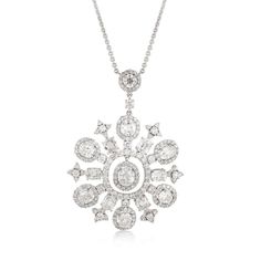 Snowflake Diamond and White Gold Necklace | From a unique collection of vintage drop necklaces at https://www.1stdibs.com/jewelry/necklaces/drop-necklaces/ Luxury White Diamond Necklace With Flower Pendant, Luxury Diamond Necklace With Large Pendant, Luxury Diamond Oval Pendant Necklace, Luxury Diamond White Oval Pendant Necklace, Oval Diamond Necklace With Large Pendant, Formal Diamond Snowflake Jewelry, Formal Snowflake Diamond Jewelry, White Diamond Oval Pendant Necklace, Luxury Silver Diamond Necklace With Oval Pendant