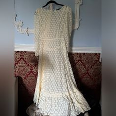 Never Worn Size Xs Sister Jane Lace Dress With Matching Cream Slip. Prairie / 70s Wedding Vibes 70s Wedding, Sister Jane, Wedding Vibes, Prairie Dress, Puff Sleeve, Lace Dress, Dresser, Midi Dress, Womens Dresses