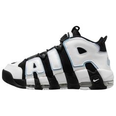 Unapologetically bold with a whole lot of Nike Air! The Nike Air More Uptempo '96 captures the spirit of the ‘90s era with a chunky design and graffiti-styled distinctive branding. Popularized for the most encased Air during launch, this Nike pair flaunts its large Air Max unit with classic cushioning windows in the heel. With over 20 years of trailblazing history, this timeless design is just as bold, stylish, and sought-after as the original. Nike Air More Uptempo '96 features: Full-grain leat Nike Air More Uptempo 96, Uptempo 96, Nike Air More Uptempo, Nike Air More, 90s Era, Graffiti Styles, Mens Sportswear, Mens Basketball, The 90s