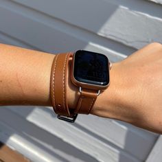 Adorn your Apple Watch with a touch of luxury! Our leather wrap band is crafted of soft leather, designed to add a timeless elegance to your look. With its classic style, you’ll love to show it off! Fits Apple Watches 38mm/40mm Light brown leather Adjustable Everyday Leather Watch Wrist Strap, Leather Wrist Strap For Watches, Everyday Use, Leather Watch Accessories With Wrist Strap For Everyday, Modern Brown Watch Bands With Adjustable Strap, Leather Wrist Strap Watch Accessories For Everyday, Modern Brown Watch Band With Adjustable Strap, Adjustable Rectangular Leather Bracelet In Luxury Style, Luxury Adjustable Rectangular Leather Bracelet, Trendy Leather Strap Apple Watch Band For Everyday Use