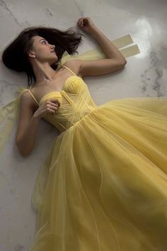 Strap Prom Dress, Yellow Party Dresses, Cute Spaghetti, Dresses Yellow, Yellow Party, Ideas Videos, Prom Dresses Yellow, A Line Evening Dress, Spaghetti Strap Prom Dress