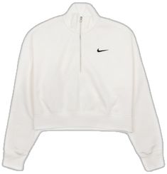 Nike Sportswear Phoenix Fleece, Shoe Palace, Womens Hoodie, Hoodie White, Crop Sweatshirt, White Hoodie, White Style, Nike Sportswear, Half Zip