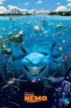 the movie poster for finding nemo is on display at ebay's store