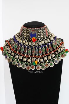 Afghan Jewellery Authentic Traditional Handmade choker. Get in contact with us if there is any queries regarding the item. Check out my page for other items. Help my small business and promote Afghan culture by placing an order with us. We have different kinds and types of Afghan Vintage Jewelleries! Your feedback is much appreciated. Please let us know the item arrived safely! Unique Multicolor Choker For Festival, Artisan Multicolor Jewelry For Festivals, Unique Multicolor Festival Choker, Artisan Multicolor Festival Jewelry, Artisan Choker For Festivals, Bohemian Multicolor Choker Jewelry, Vintage Multicolor Necklace For Festivals, Vintage Multicolor Festival Necklaces, Traditional Adjustable Multicolor Choker