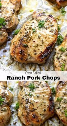 this is an image of ranch pork chops